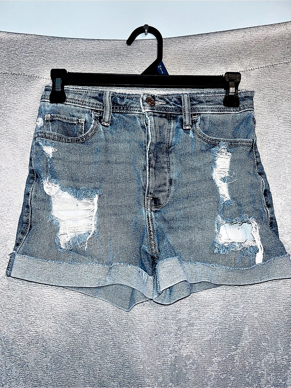 Hollister Ultra High-Rise Mom Shorts Blue Size 0